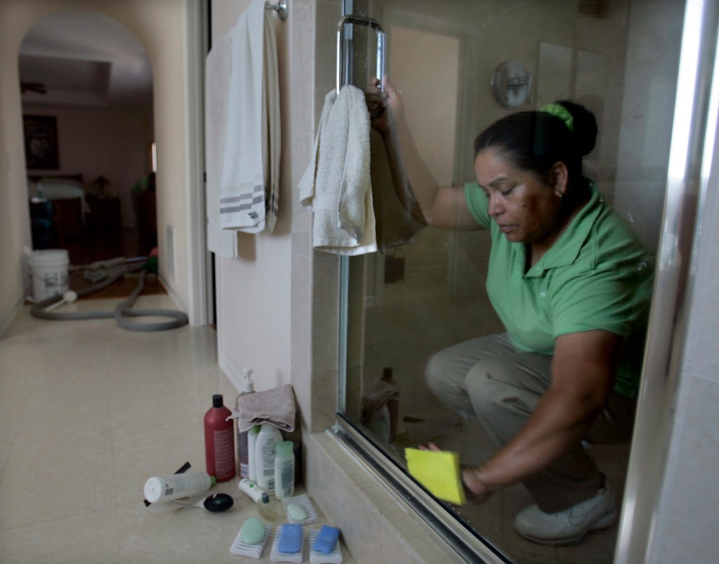 Low-wage service worker on shift