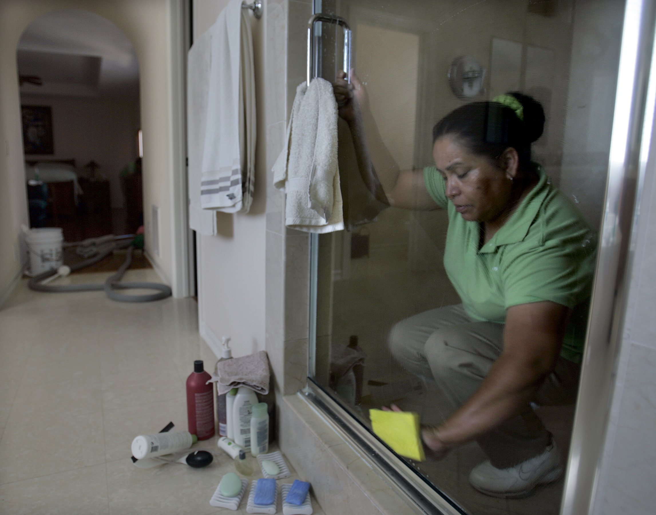 Low-wage service worker on shift